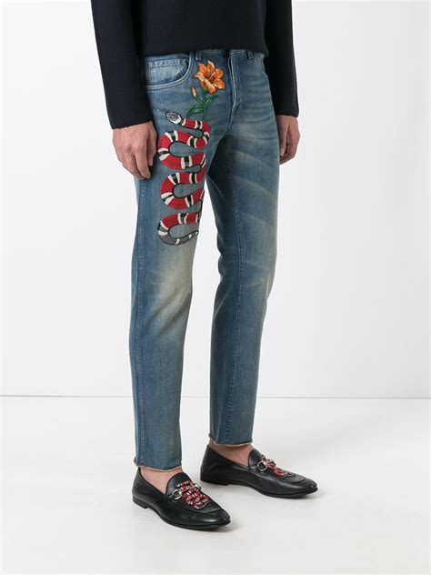 gucci snake pants|gucci snake jeans men.